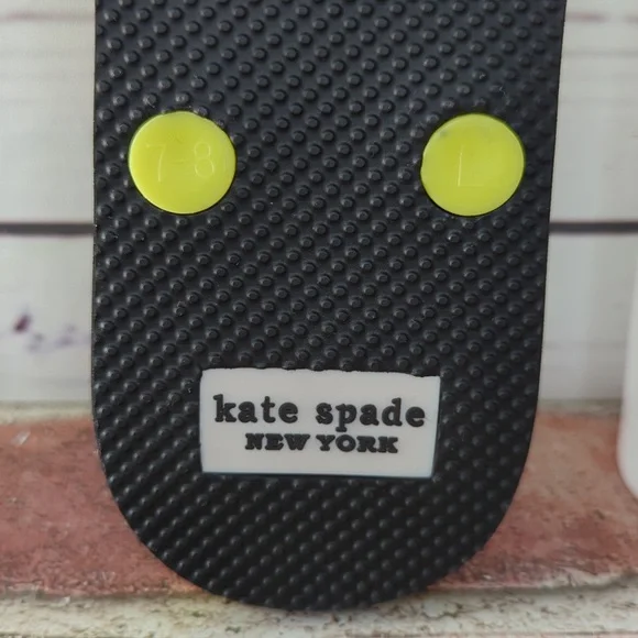 Kate Spade Flip Flops Women's Feldon Giraffe Sandal Yellow Black NWT Size 7/8 - Picture 12 of 16